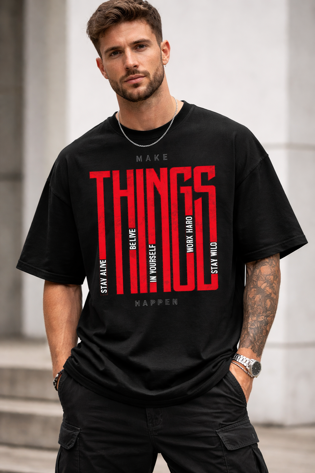 Oversized Black Graphic T-Shirt – “Dreams” Edition