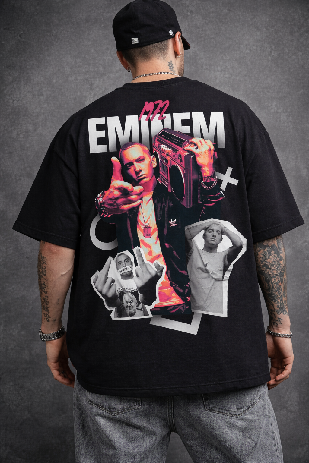 Eminem Street Icon Oversized Black T-Shirt