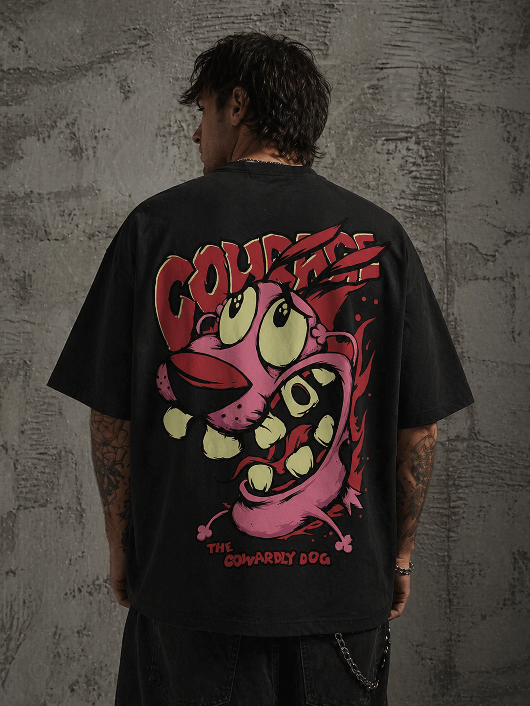 Courage the Cowardly Dog Retro Horror Oversize T-shirt