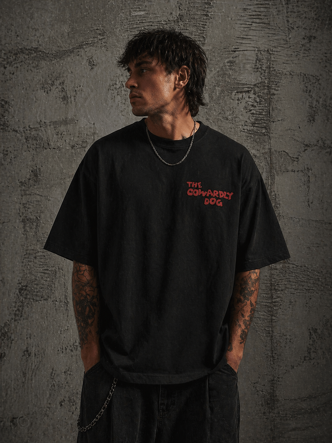 Courage the Cowardly Dog Retro Horror Oversize T-shirt