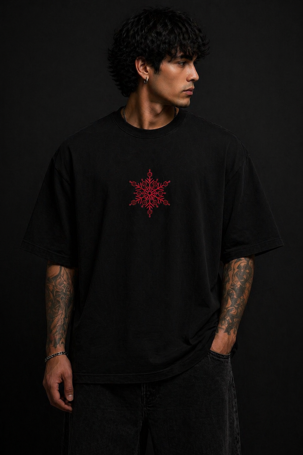Demon Blade Oversized Black T-Shirt – Anime Streetwear Edition