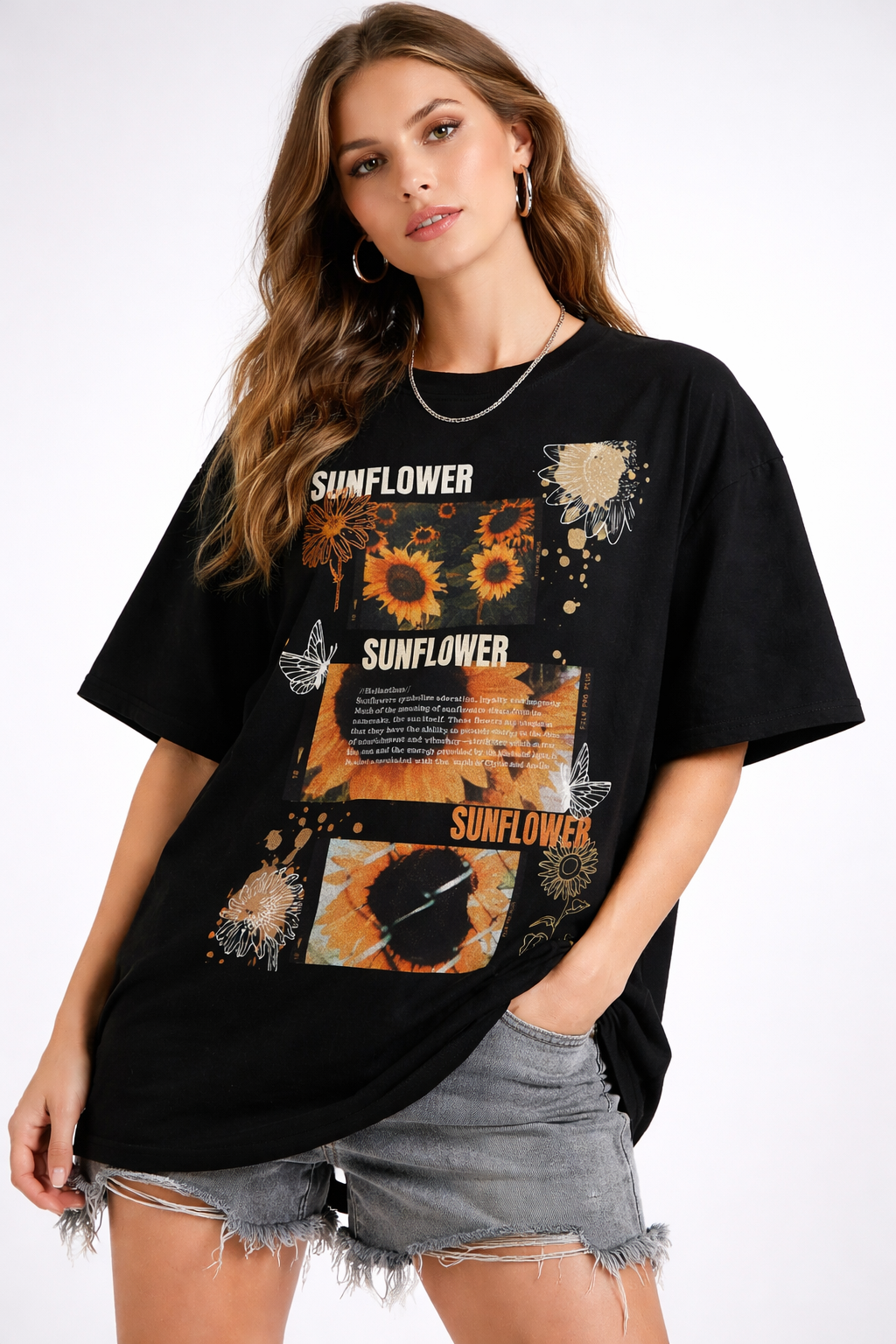 Sunflower Graphic Oversized T-Shirt