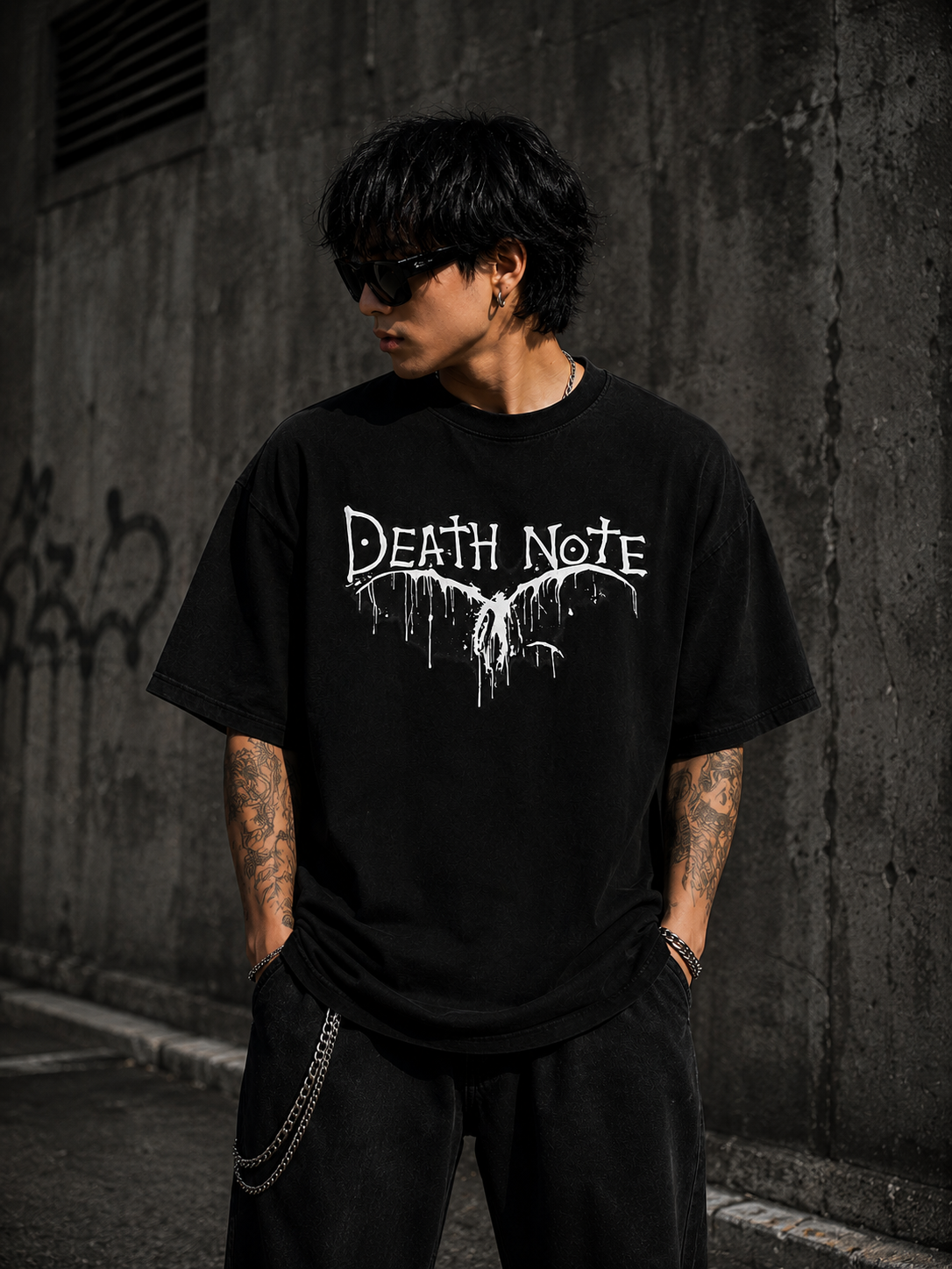 Death Note Anime Oversized Black T-Shirt for Men