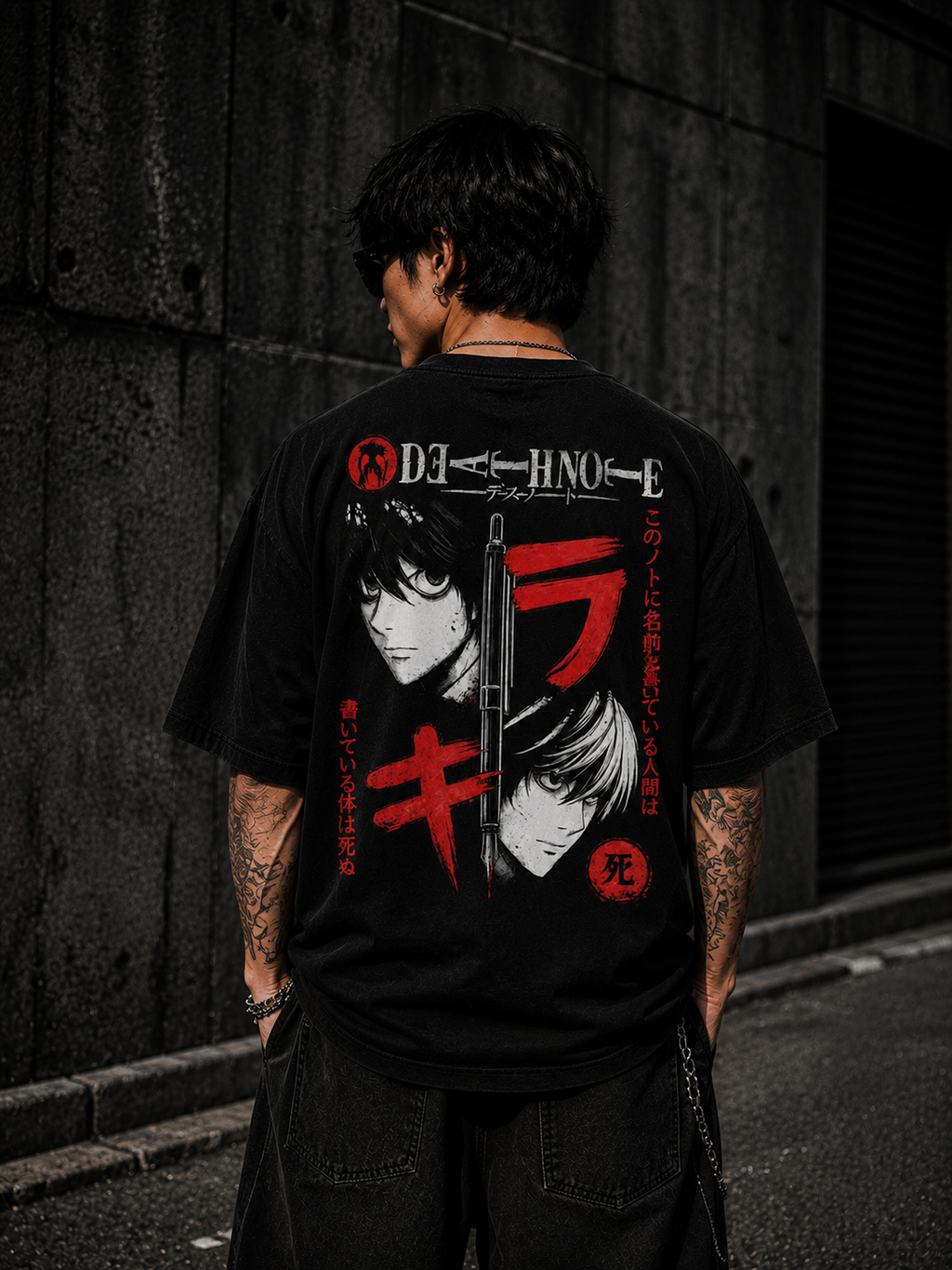 Death Note Anime Oversized Black T-Shirt for Men