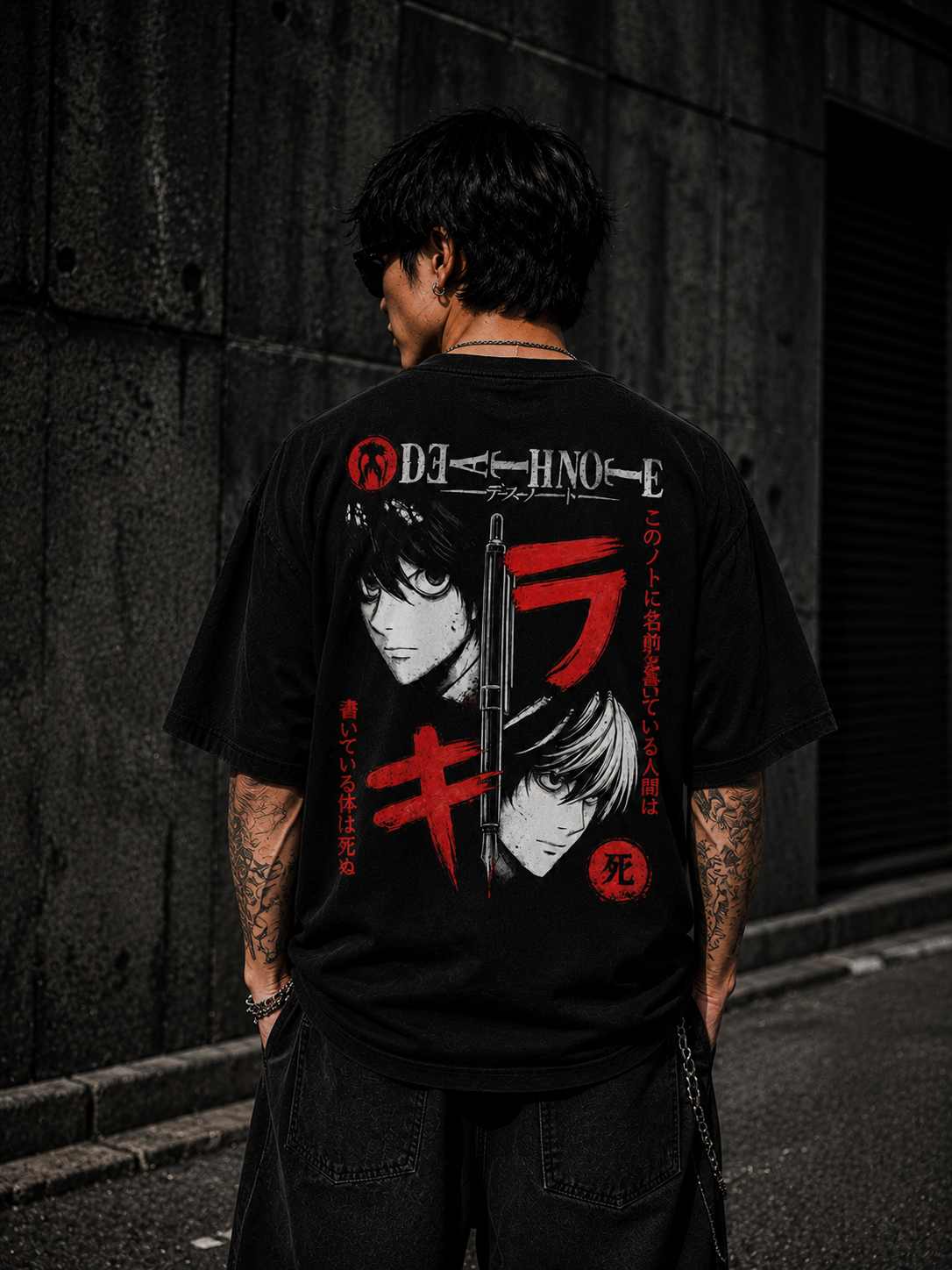 Death Note Anime Oversized Black T-Shirt for Men
