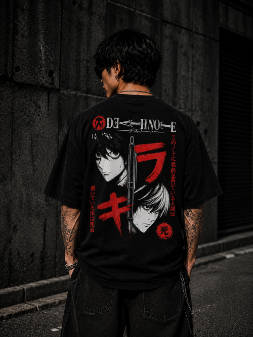 Death Note Anime Oversized Black T-Shirt for Men