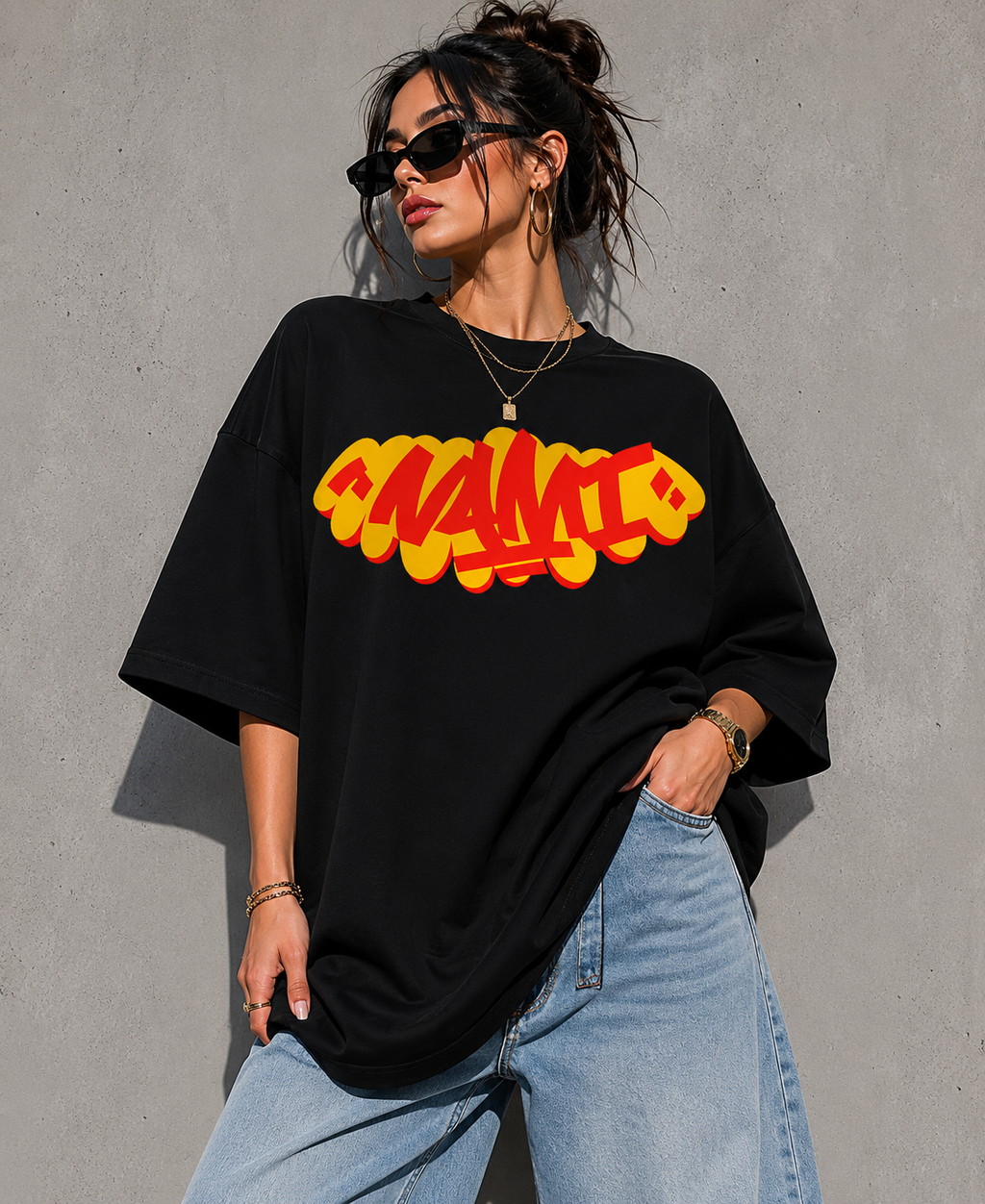Nami Anime Oversized Black T-Shirt
