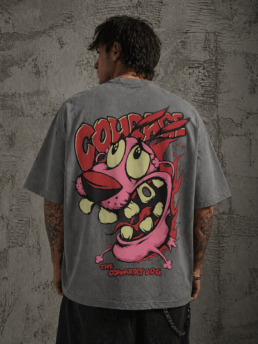 Courage the Cowardly Dog Retro Horror Oversize T-shirt