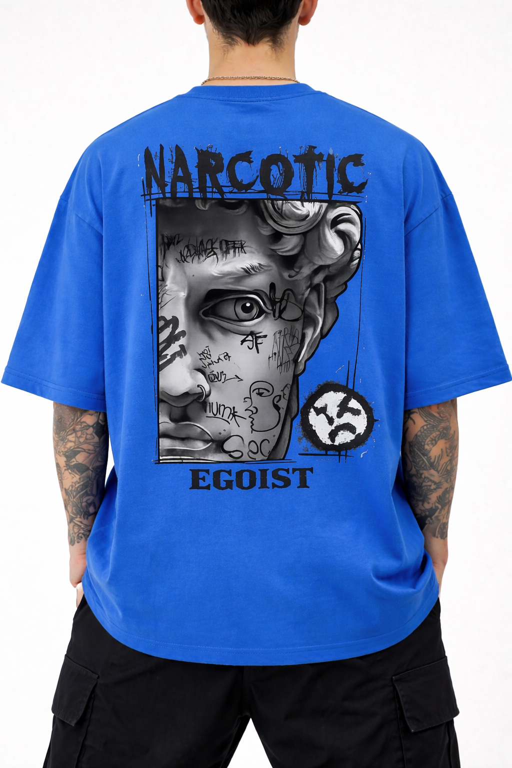 Oversized Blue Graphic T-Shirt – Crown Edition