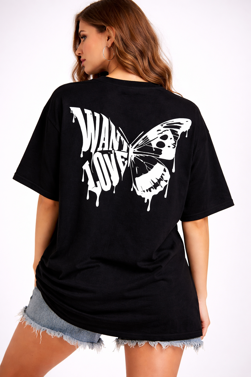 Unmatched Attitude Oversized Black Graphic T-Shirt