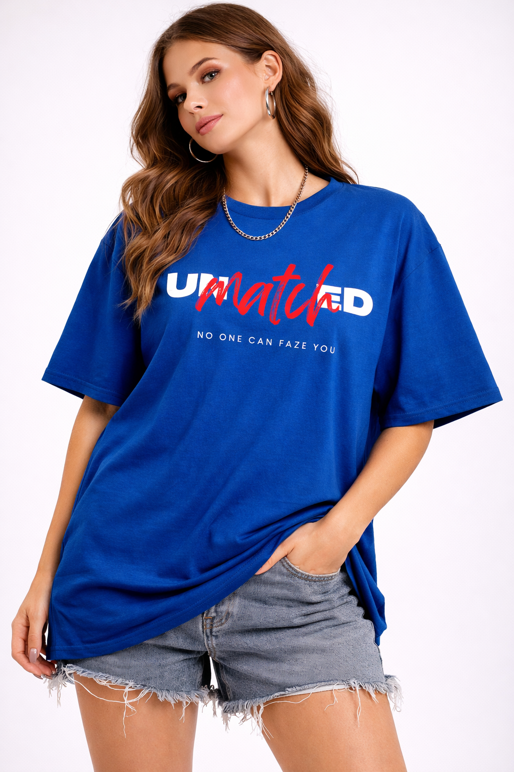 Unmatched Attitude Oversized Black Graphic T-Shirt