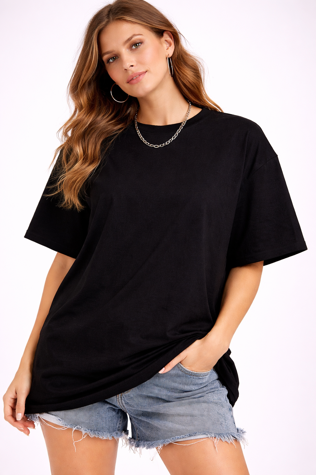 Stay Positive Floral Graphic Oversized Black T-Shirt